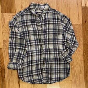 Massimo Dutti Blue and White Checkered Shirt